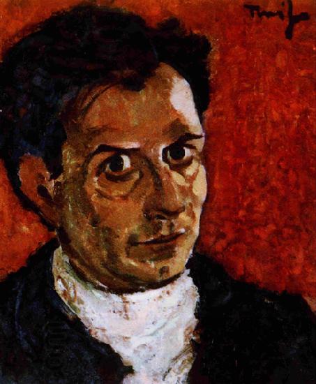 Nicolae Tonitza Self-portrait. Oil on cardboard, 0.410 x 0.360. China oil painting art